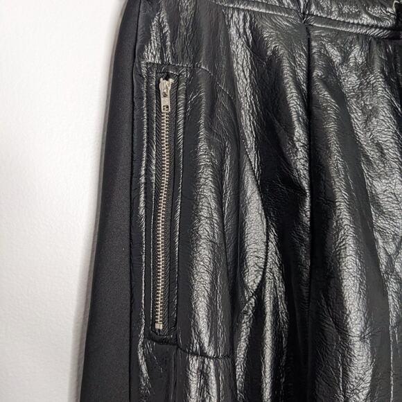 Nuuts Black Faux Leather Neoprene Maxi Skirt Zip Pockets Y2K Goth Club Kid 2XL - Picture 6 of 9